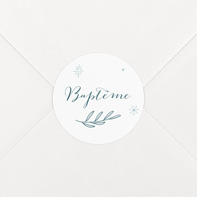 Stickers baptême douce colombe bleu Stickers baptême douce colombe bleu