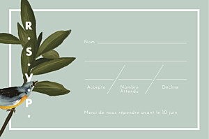 Carton réponse mariage moderne bahia bleu Carton réponse mariage moderne bahia bleu