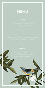 Menu de mariage moderne bahia bleu Menu de mariage moderne bahia bleu