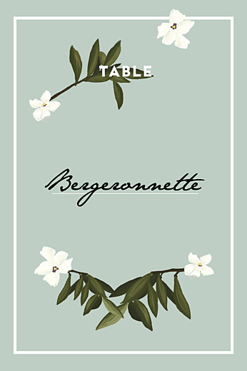 Marque-table mariage Bahia bleu - Recto Marque-table mariage Bahia bleu - Recto