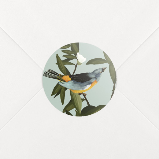 Stickers pour enveloppes mariage Bahia Bleu & Jaune - Vue 1