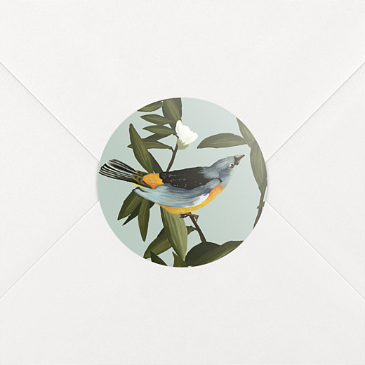 Stickers pour enveloppes mariage Bahia bleu & jaune - Vue 2