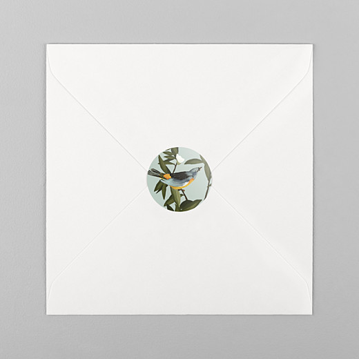 Stickers pour enveloppes mariage Bahia bleu & jaune - Vue 1