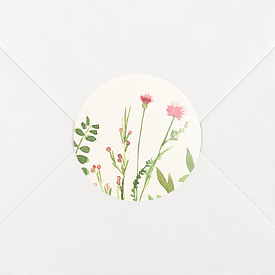 Stickers baptême fleurs aquarelle crème Stickers baptême fleurs aquarelle crème