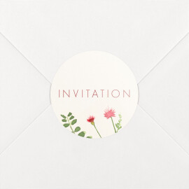 Stickers pour enveloppes baptême Fleurs aquarelle crème