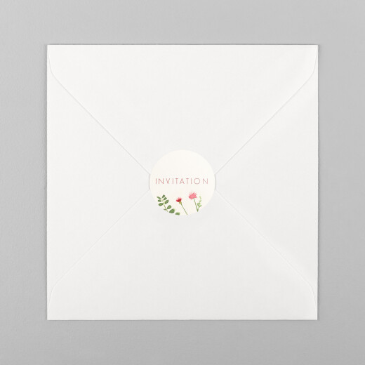 Stickers pour enveloppes baptême Fleurs aquarelle crème - Vue 2