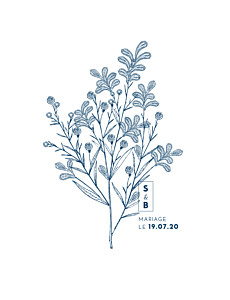 Faire-part de mariage vintage laure de sagazan bleu Faire-part de mariage vintage laure de sagazan bleu