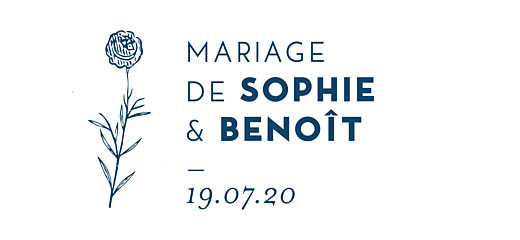 Etiquette perforée mariage Laure de Sagazan bleu - Recto Etiquette perforée mariage Laure de Sagazan bleu - Recto