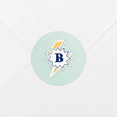 Stickers naissance super-héros éclair vert Stickers naissance super-héros éclair vert
