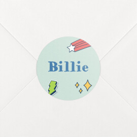 Stickers pour enveloppes naissance Super-héros vert