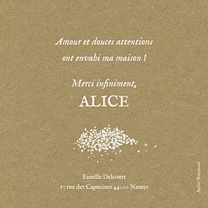 Carte de remerciement garçon merci gypsophile chic kraft Carte de remerciement garçon merci gypsophile chic kraft