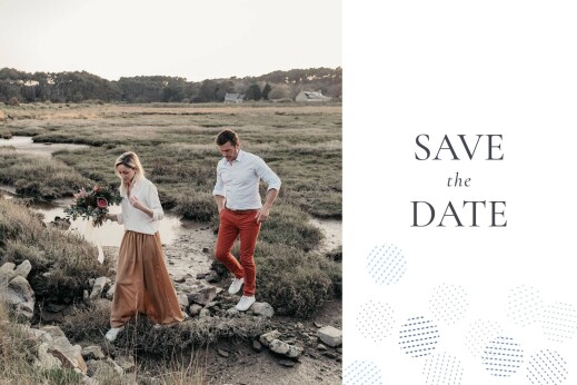 Save the Date Sequins photo bleu - Recto Save the Date Sequins photo bleu - Recto