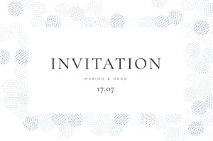 Carton d'invitation mariage classique sequins bleu Carton d'invitation mariage classique sequins bleu