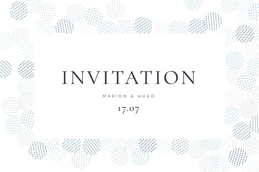 Carton d'invitation mariage Sequins bleu - Recto Carton d'invitation mariage Sequins bleu - Recto
