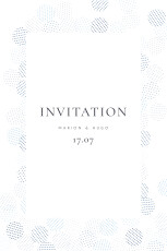Carton d'invitation mariage Sequins (portrait) bleu