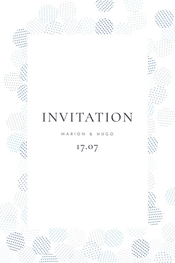 Carton d'invitation mariage Sequins (portrait) bleu - Recto Carton d'invitation mariage Sequins (portrait) bleu - Recto