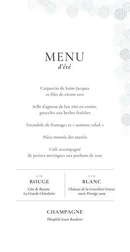 Menu de mariage Sequins (4 pages) bleu - Page 3 Menu de mariage Sequins (4 pages) bleu - Page 3