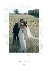 Carte de remerciement mariage Sequins bleu