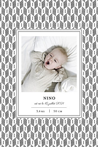 Faire-part de naissance motifs chevrons noir Faire-part de naissance motifs chevrons noir