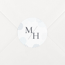 Stickers pour enveloppes mariage Sequins bleu