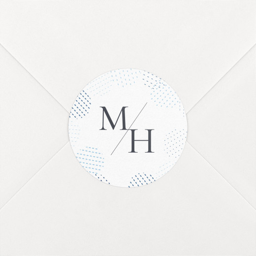 Stickers pour enveloppes mariage Sequins bleu - Vue 1 Stickers pour enveloppes mariage Sequins bleu - Vue 1