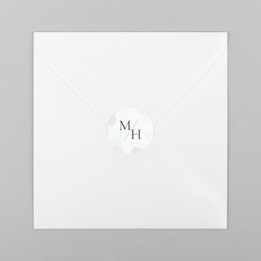 Stickers pour enveloppes mariage Sequins bleu - Vue 2