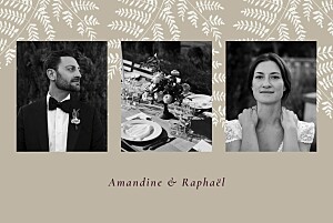 Carte de remerciement mariage beige joli sous-bois beige Carte de remerciement mariage beige joli sous-bois beige