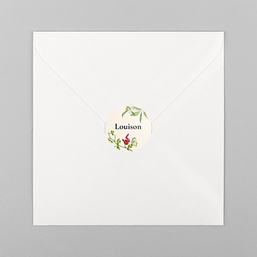 Stickers baptême Mélopée blanc - Vue 1 Stickers baptême Mélopée blanc - Vue 1