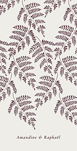 Menu de mariage gris joli sous-bois beige Menu de mariage gris joli sous-bois beige