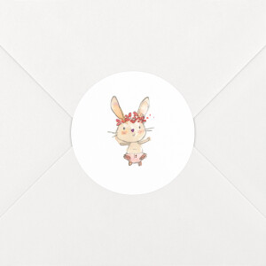 Stickers pour enveloppes naissance Petits lapins rose