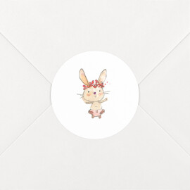 Stickers pour enveloppes naissance Petits lapins rose
