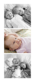 Faire-part de naissance 3 photos portrait (panoramique)