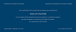 Faire-part de mariage chic panoramique bleu roi Faire-part de mariage chic panoramique bleu roi