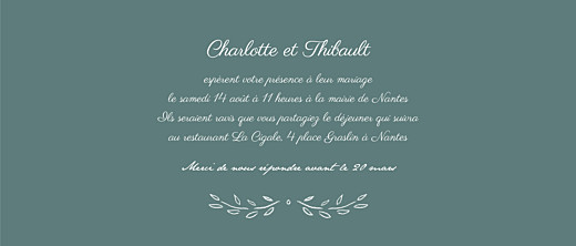 Faire-part de mariage Poème (panoramique) vert - Page 3 Faire-part de mariage Poème (panoramique) vert - Page 3