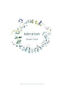 Couverture Livret de messe Bouquet sauvage bleu Couverture Livret de messe Bouquet sauvage bleu