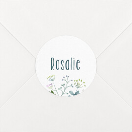 Stickers pour enveloppes baptême Bouquet sauvage bleu