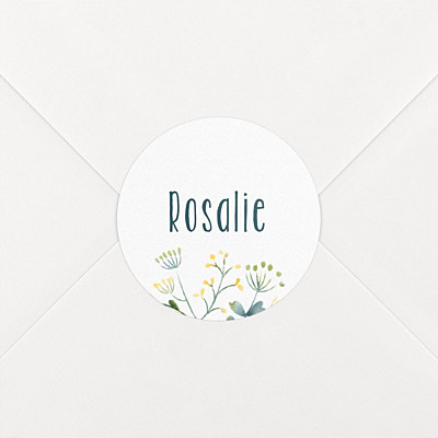 Stickers baptême jaune bouquet sauvage jaune Stickers baptême jaune bouquet sauvage jaune