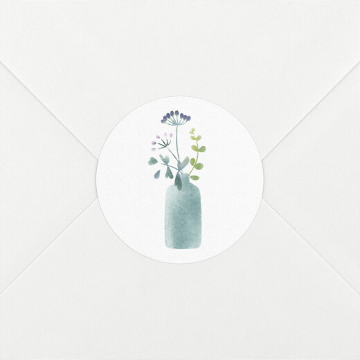 Stickers pour enveloppes baptême Bouquet sauvage bleu - Vue 1