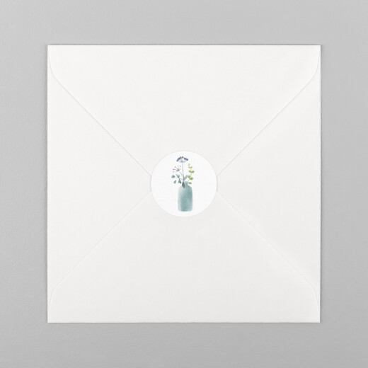 Stickers pour enveloppes baptême Bouquet sauvage bleu - Vue 2 Stickers pour enveloppes baptême Bouquet sauvage bleu - Vue 2