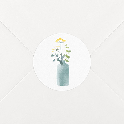 Stickers baptême jaune bouquet sauvage jaune Stickers baptême jaune bouquet sauvage jaune