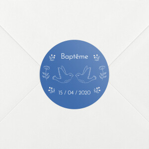 Stickers pour enveloppes baptême L'envolée bleu Stickers pour enveloppes baptême L'envolée bleu