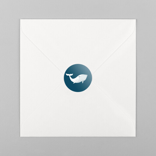 Stickers pour enveloppes naissance Baleine extraordinaire bleu - Vue 2