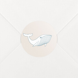 Stickers pour enveloppes naissance Baleine extraordinaire beige