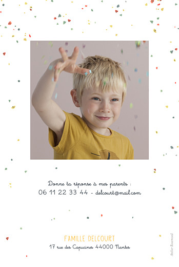 Carte d'anniversaire Petit éléphant jaune - Verso Carte d'anniversaire Petit éléphant jaune - Verso