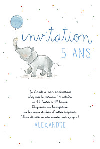 Carte d'anniversaire bleu petit éléphant bleu Carte d'anniversaire bleu petit éléphant bleu