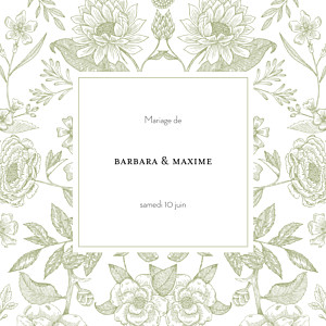 Faire-part de mariage champêtre psyché vert Faire-part de mariage champêtre psyché vert