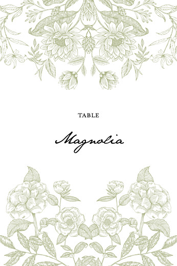 Marque-table mariage Psyché vert - Recto Marque-table mariage Psyché vert - Recto