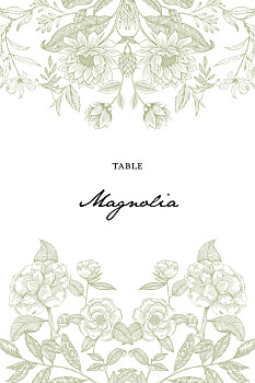 Marque-table mariage psyché vert Marque-table mariage psyché vert