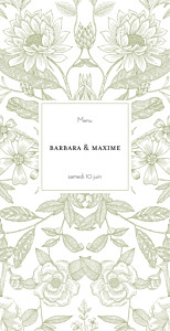 Menu de mariage vert pysché (4 pages) vert Menu de mariage vert pysché (4 pages) vert