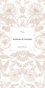 Menu de mariage rose pysché (4 pages) rose Menu de mariage rose pysché (4 pages) rose
